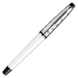 Waterman Expert Fountain Pen - Deluxe White Chrome Trim - Picture 1