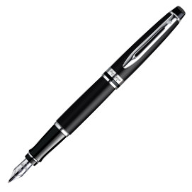 Waterman Expert Fountain Pen - Matte Black Chrome Trim