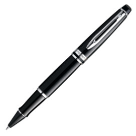 Waterman Expert Rollerball Pen - Black Chrome Trim