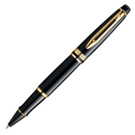 Waterman Expert Rollerball Pen - Black Gold Trim
