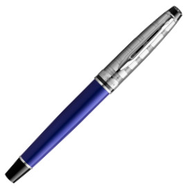 Waterman Expert Rollerball Pen - Deluxe Blue Chrome Trim - Picture 1