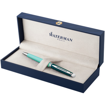 Waterman Hemisphere Ballpoint Pen - Colour Blocking Green Chrome Trim - Picture 3