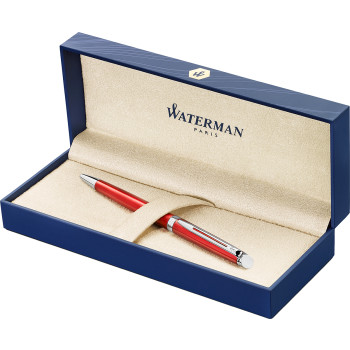 Waterman Hemisphere Ballpoint Pen - Essential Rouge Chrome Trim - Picture 1