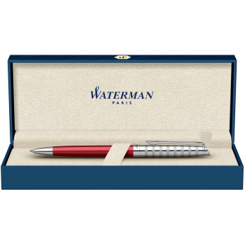 Waterman Hemisphere Ballpoint Pen - Red Club Chrome Trim - Picture 1