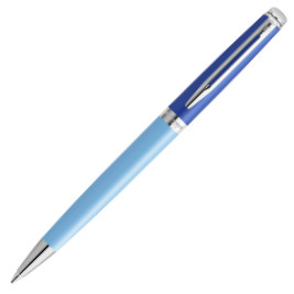 Waterman Hemisphere Fountain & Ballpoint Pen Gift Set - Colour Blocking Blue Chrome Trim - Picture 2