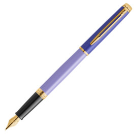 Waterman Hemisphere Fountain & Ballpoint Pen Gift Set - Colour Blocking Purple Gold Trim - Picture 1