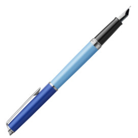 Waterman Hemisphere Fountain Pen - Colour Blocking Blue Chrome Trim - Picture 1