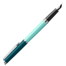 Waterman Hemisphere Fountain Pen - Colour Blocking Green Chrome Trim - Picture 1