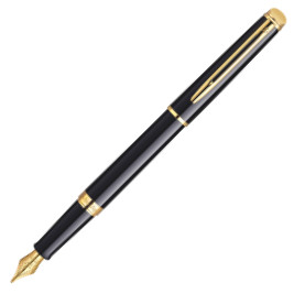 Waterman Hemisphere Fountain Pen - Gloss Black Gold Trim