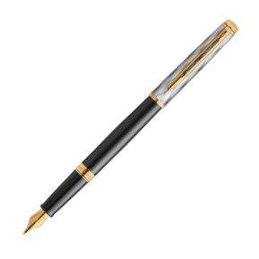 Waterman Hemisphere Reflections of Paris Fountain Pen - Deluxe Black