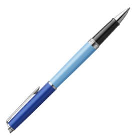 Waterman Hemisphere Rollerball Pen - Colour Blocking Blue Chrome Trim - Picture 1