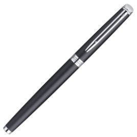 Waterman Hemisphere Rollerball Pen - Matte Black Chrome Trim in Luxury Gift Box with Free Notebook - Picture 3