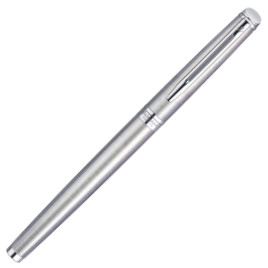 Waterman Hemisphere Rollerball Pen - Stainless Steel Chrome Trim in Luxury Gift Box with Free Notebook - Picture 3