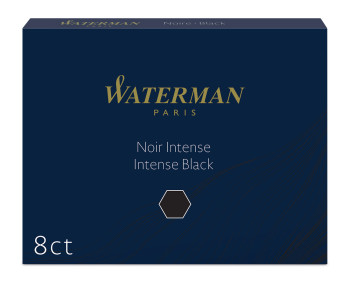 Waterman Large Ink Cartridge - Intense Black (Pack of 8)