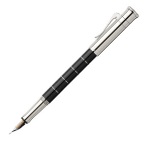 Graf von Faber-Castell Classic Anello Fountain Pen - Black Platinum Trim