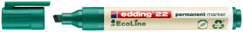 Edding 22 EcoLine Permanent Marker - Chisel Tip - Green
