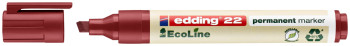 Edding 22 EcoLine Permanent Marker - Chisel Tip - Red