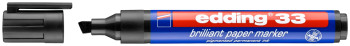 Edding 33 Brilliant Paper Marker - Chisel Tip - Black