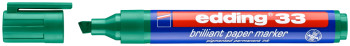 Edding 33 Brilliant Paper Marker - Chisel Tip - Green