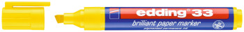 Edding 33 Brilliant Paper Marker - Chisel Tip - Yellow