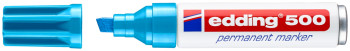 Edding 500 Permanent Marker - Chisel Tip - Broad - Light Blue