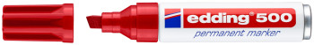 Edding 500 Permanent Marker - Chisel Tip - Broad - Red