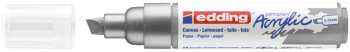 Edding 5000 Acrylic Paint Marker - Chisel Tip - Broad - Matte Silver