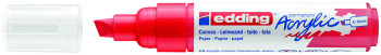 Edding 5000 Acrylic Paint Marker - Chisel Tip - Broad - Matte Traffic Red