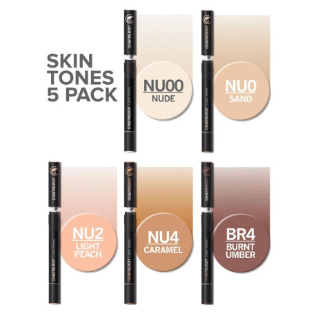 Chameleon Blendable Marker Pens - Skin Tones (Pack of 5) - Picture 1