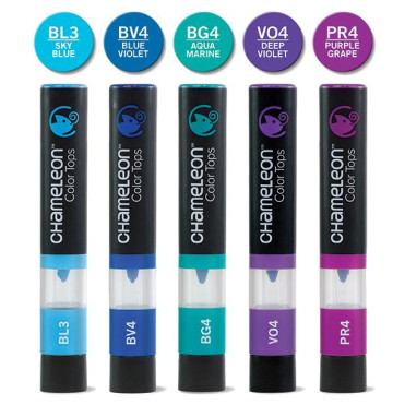 Chameleon Colour Tops - Cool Tones (Pack of 5) - Picture 1
