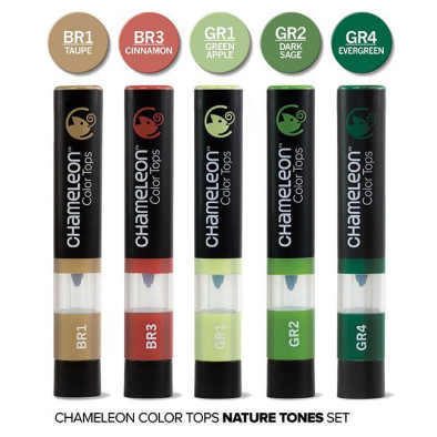 Chameleon Colour Tops - Nature Tone (Pack of 5) - Picture 1