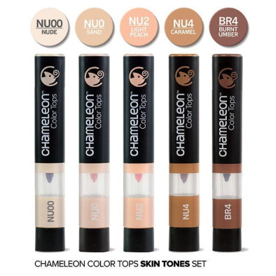 Chameleon Colour Tops - Skin Tones (Pack of 5) - Picture 1