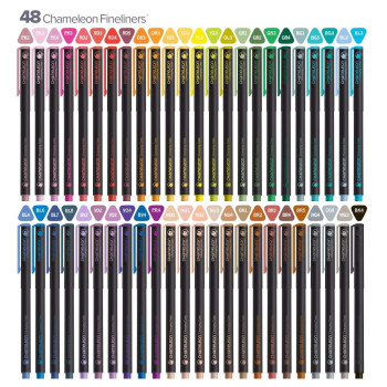 Chameleon Fineliner Pens - Brilliant Colours (Pack of 48) - Picture 2