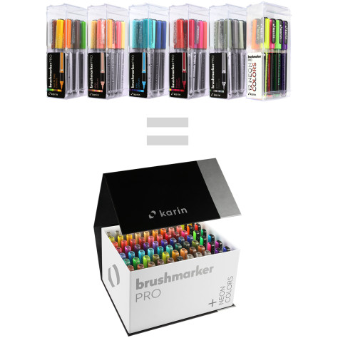 Karin Brushmarker PRO Set - Mega Box (72 Assorted Colours with 3 Blenders) - Picture 3