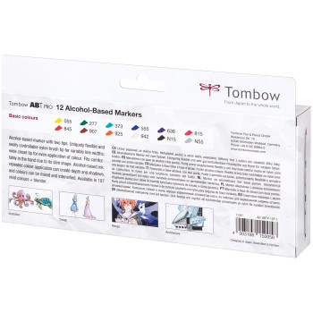 Tombow ABT PRO Markers - Basic Colours (Pack of 12) - Picture 1