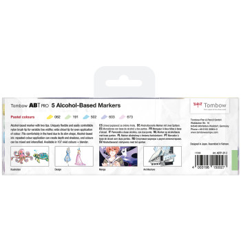 Tombow ABT PRO Markers - Pastel Colours (Pack of 5) - Picture 1