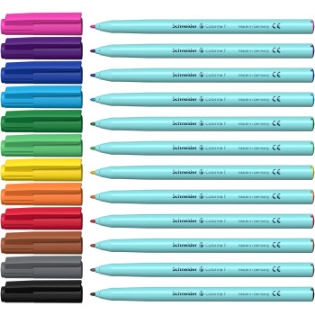 Schneider 12 Colorina Fibre Tip Pens - Fine - Assorted Colours (Pack of 12) - Picture 1