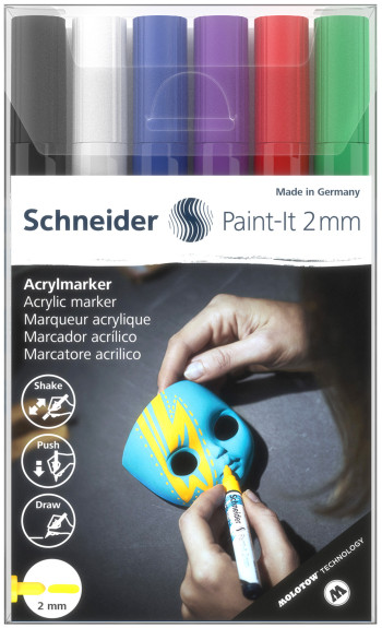 Schneider Paint-It 310 Acrylic Markers - 2mm - Set 1 (Pack of 6)