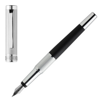Hugo Boss Dual Fountain Pen - Black & Chrome - Picture 1