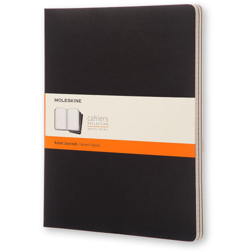 Moleskine Cahier Extra Extra Large Journal - Ruled - Set of 3 - Assorted