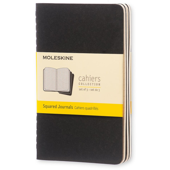 Moleskine Cahier Pocket Journal - Squared - Set of 3 - Assorted