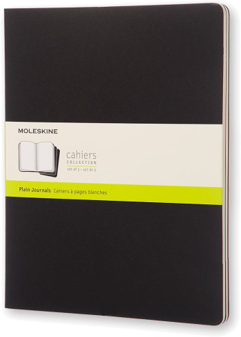 Moleskine Cahier Extra Extra Large Journal - Plain - Black - Set of 3