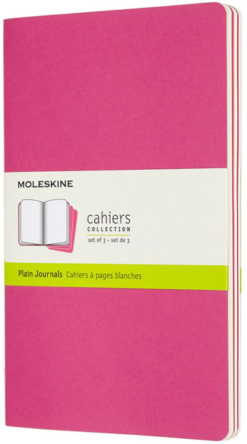Moleskine Cahier Large Journal - Plain - Kinetic Pink - Set of 3