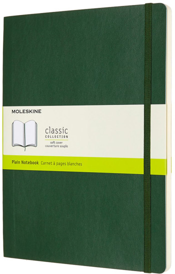 Moleskine Classic Soft Cover Extra Large Notebook - Plain - Myrtle Green