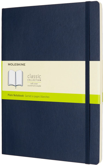 Moleskine Classic Soft Cover Extra Large Notebook - Plain - Sapphire Blue