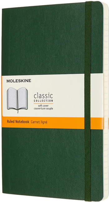 Moleskine Classic Soft Cover Large Notebook - Ruled - Myrtle Green