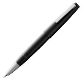 Lamy 2000 Fountain Pen - Matte Black Chrome Trim with Solid 14K Gold Nib