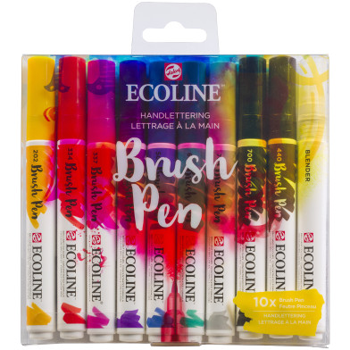 Ecoline Brush Pen Set - Handlettering (Pack of 10)