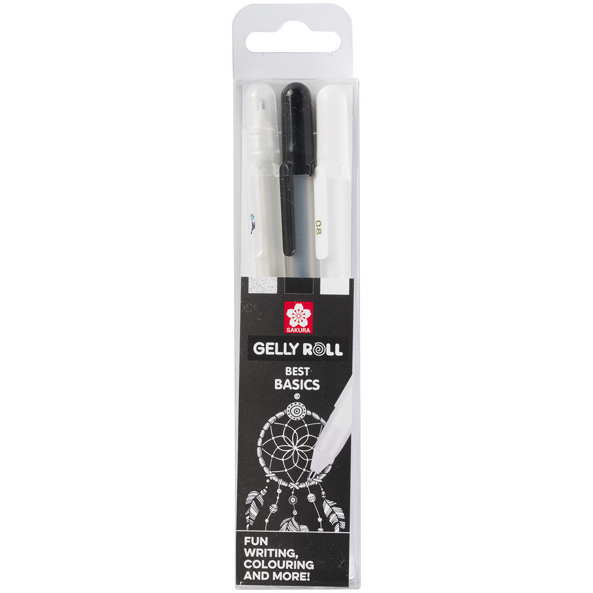 Sakura Gelly Roll Basic Gel Pens - Black, White & Clear (Set of 3)