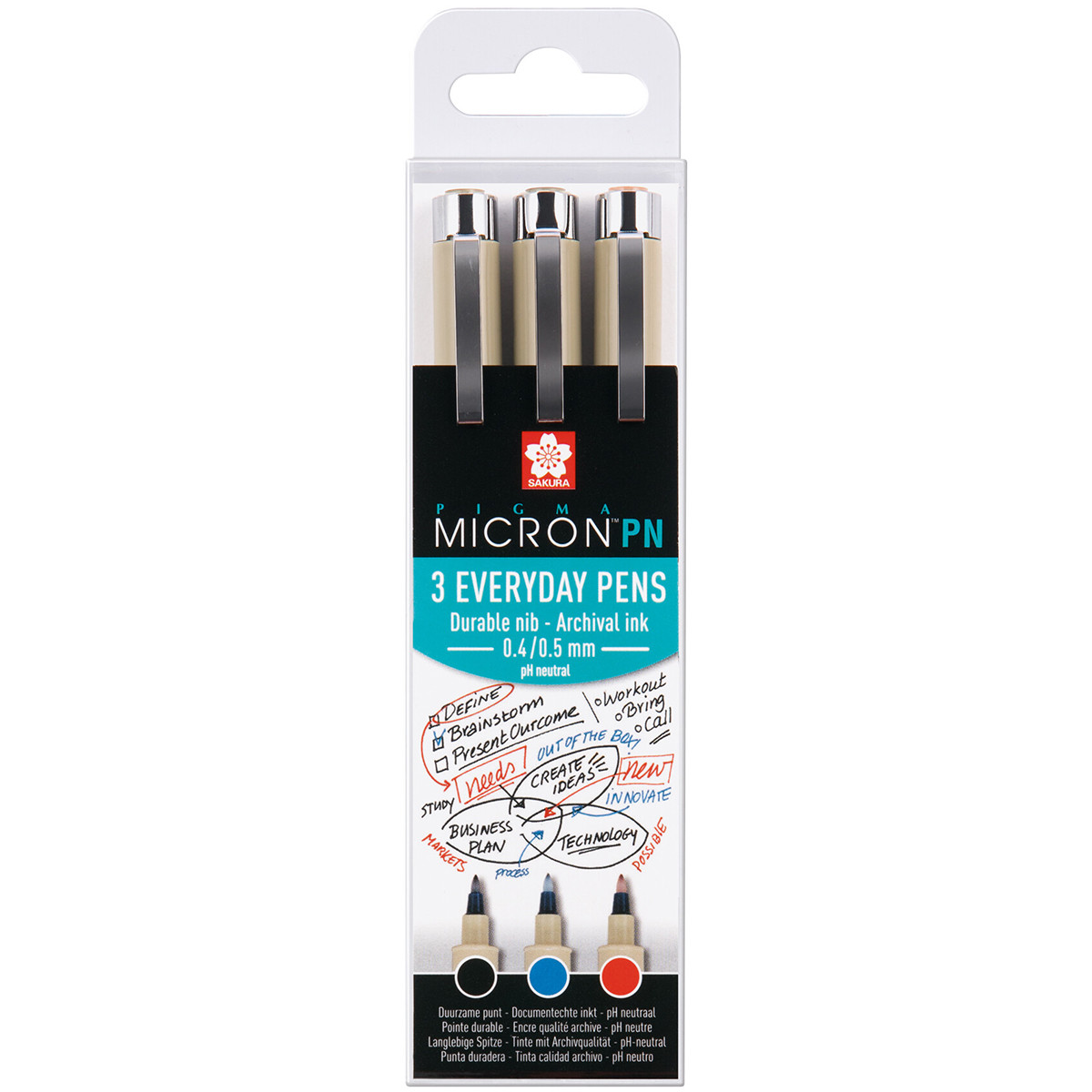 Sakura Pigma Micron PN Set - Office Set (Pack of 3)